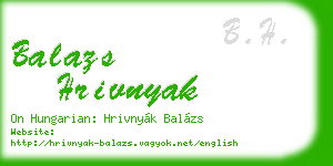 balazs hrivnyak business card