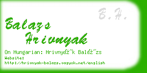balazs hrivnyak business card
